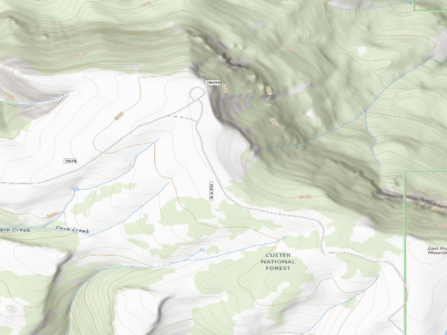 USGS topographic map of USFS dispersed camp — MT #579