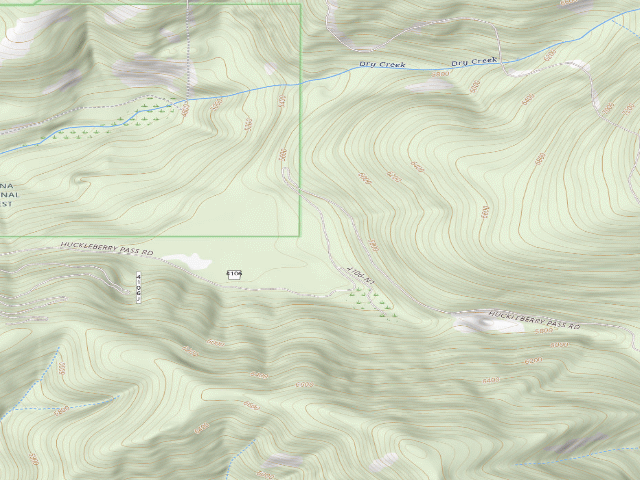 USGS topographic map of USFS dispersed camp — MT #58