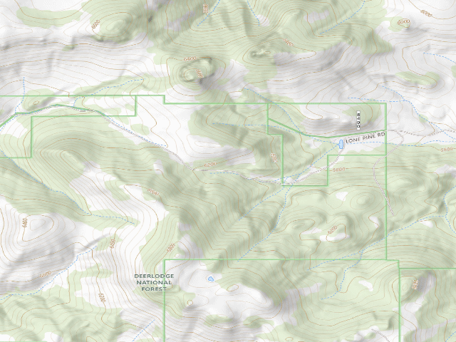 USGS topographic map of USFS dispersed camp — MT #580