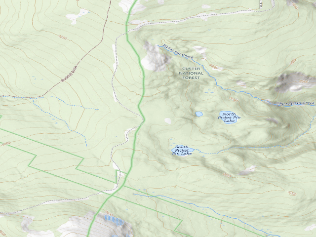 USGS topographic map of USFS dispersed camp — MT #581