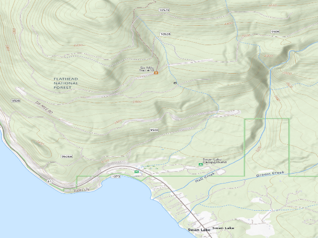 USGS topographic map of USFS dispersed camp — MT #582