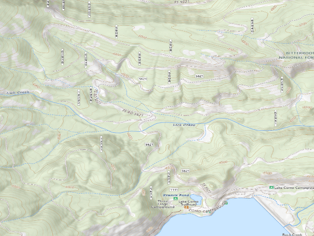 USGS topographic map of USFS dispersed camp — MT #583