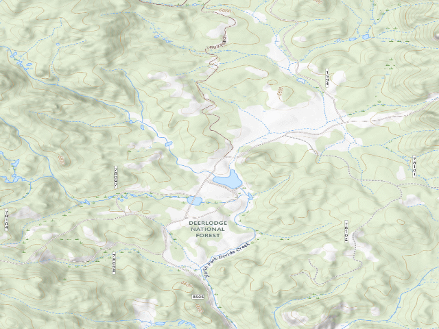 USGS topographic map of USFS dispersed camp — MT #584