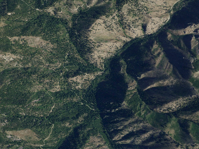 Aerial image of USFS dispersed camp — MT #585