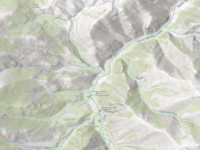 USGS topographic map of USFS dispersed camp — MT #585