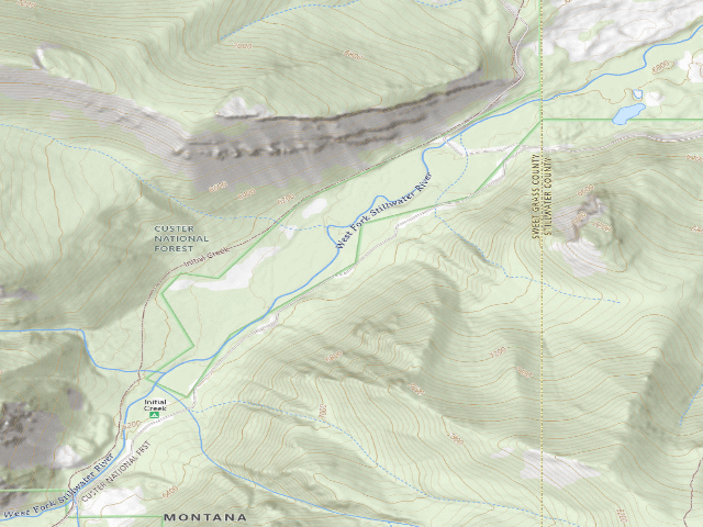 USGS topographic map of USFS dispersed camp — MT #588
