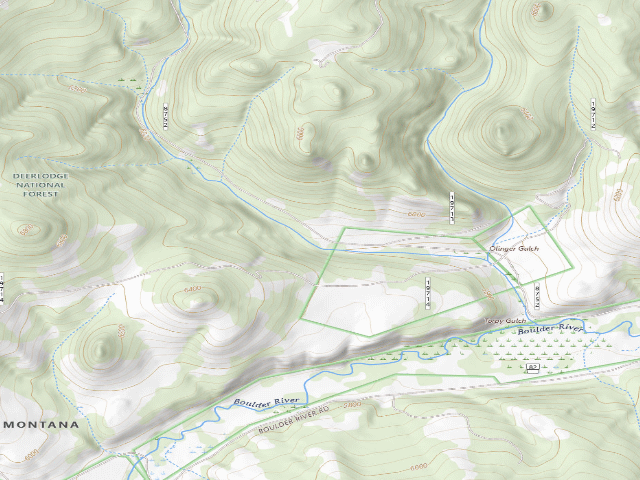 USGS topographic map of USFS dispersed camp — MT #589