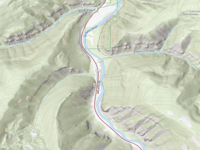 USGS topographic map of USFS dispersed camp — MT #590