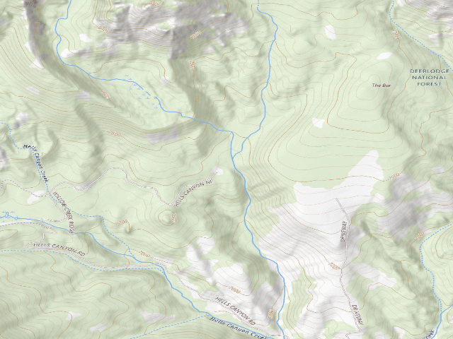USGS topographic map of USFS dispersed camp — MT #591