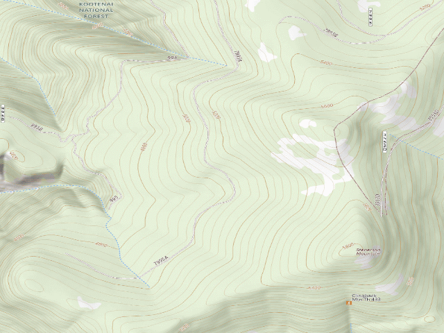 USGS topographic map of USFS dispersed camp — MT #593