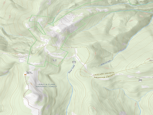 USGS topographic map of USFS dispersed camp — MT #594