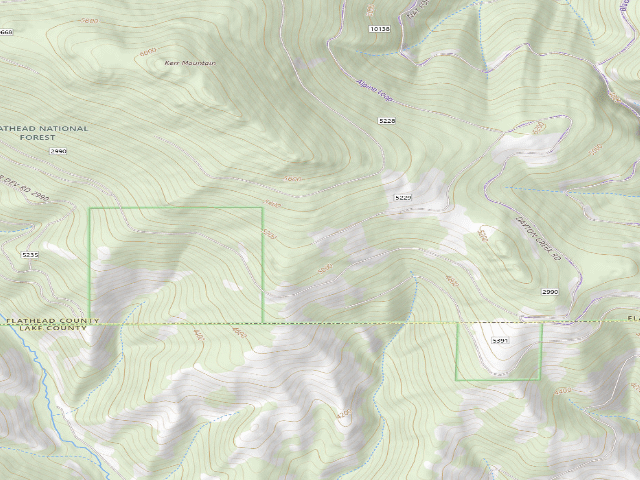 USGS topographic map of USFS dispersed camp — MT #598