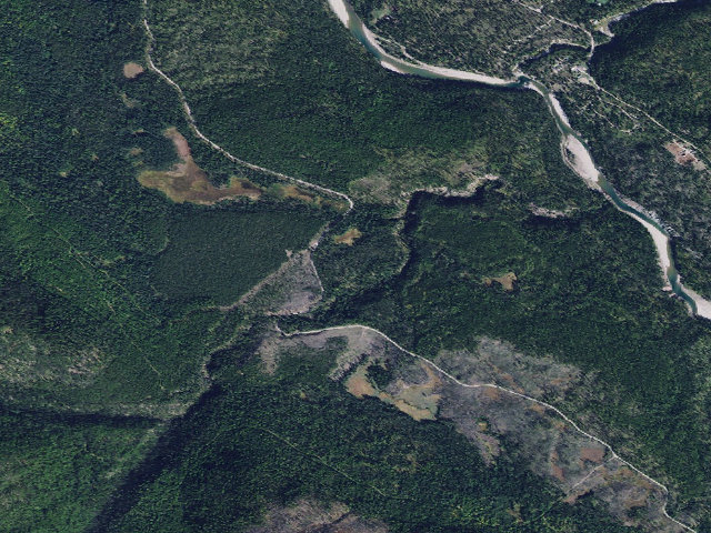 Aerial image of USFS dispersed camp — MT #6