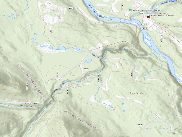USGS topographic map of USFS dispersed camp — MT #6