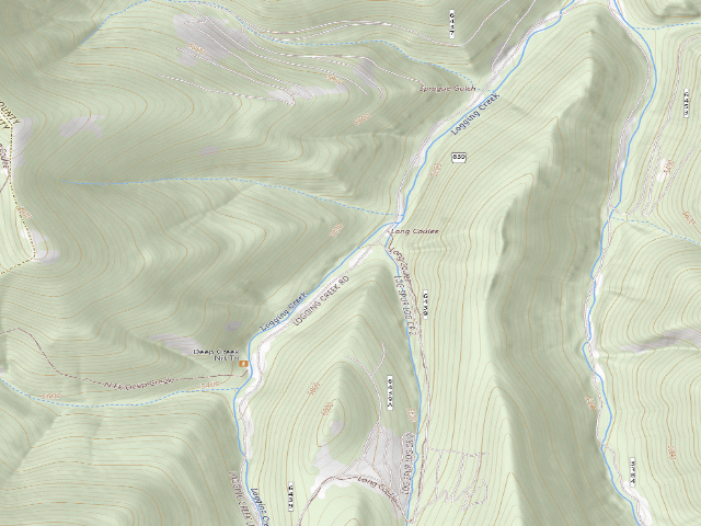 USGS topographic map of USFS dispersed camp — MT #601