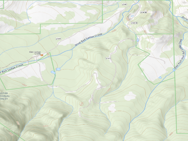 USGS topographic map of USFS dispersed camp — MT #605