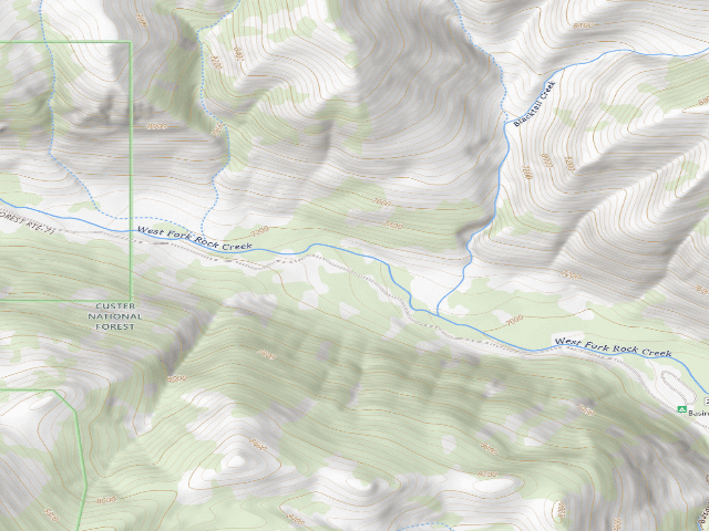 USGS topographic map of USFS dispersed camp — MT #606