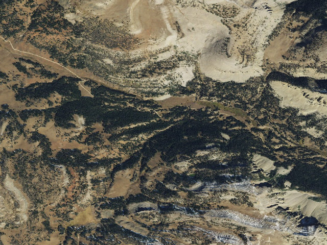 Aerial image of USFS dispersed camp — MT #611