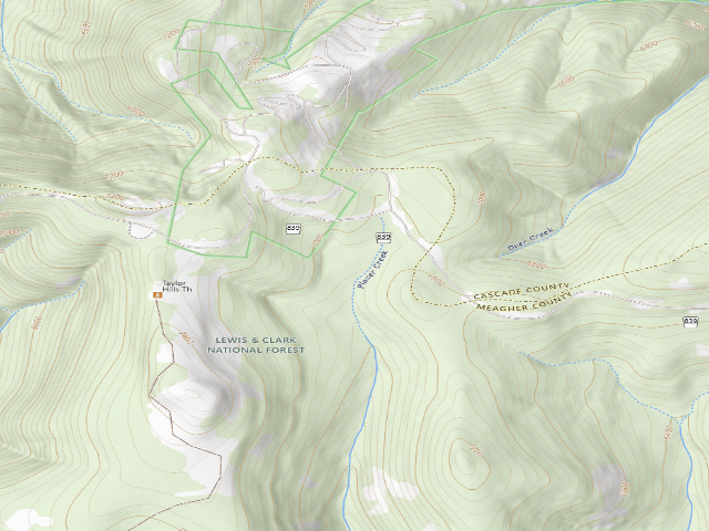 USGS topographic map of USFS dispersed camp — MT #612