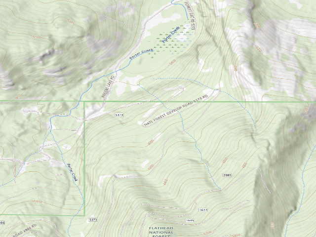 USGS topographic map of USFS dispersed camp — MT #613