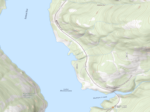 USGS topographic map of USFS dispersed camp — MT #614