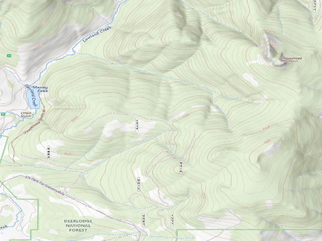 USGS topographic map of USFS dispersed camp — MT #618