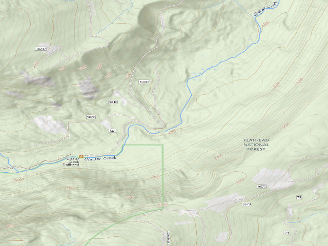 USGS topographic map of USFS dispersed camp — MT #619