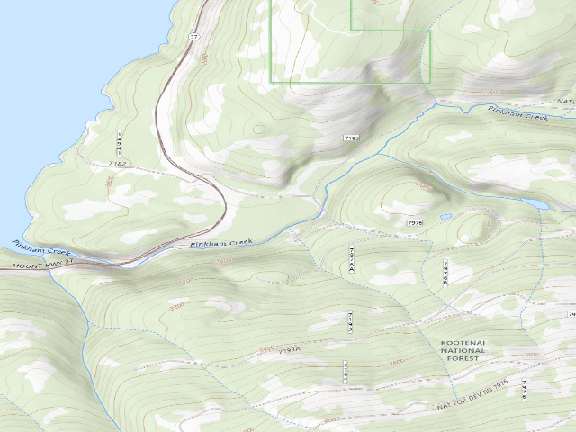 USGS topographic map of USFS dispersed camp — MT #62