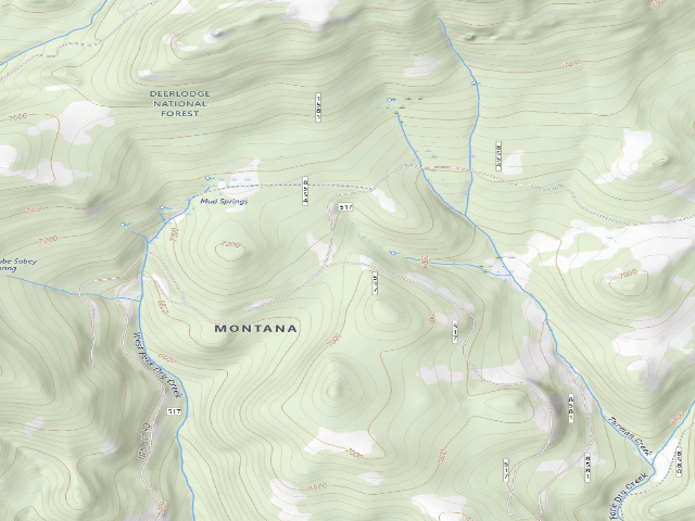 USGS topographic map of USFS dispersed camp — MT #620