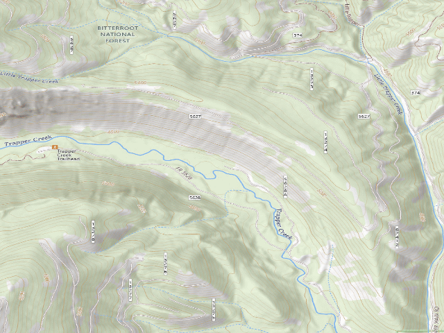 USGS topographic map of USFS dispersed camp — MT #622