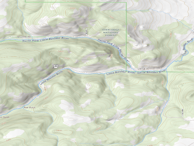 USGS topographic map of USFS dispersed camp — MT #623