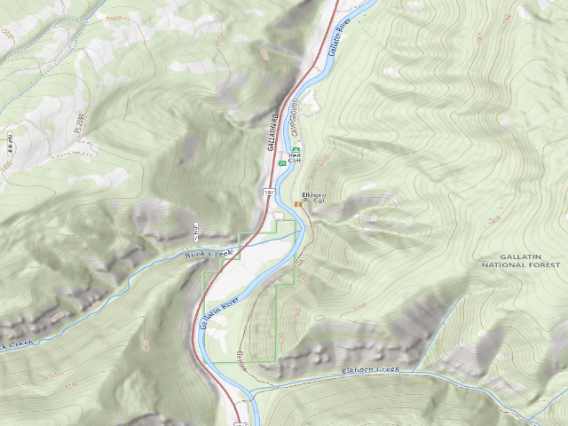 USGS topographic map of USFS dispersed camp — MT #624
