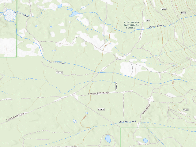 USGS topographic map of USFS dispersed camp — MT #628