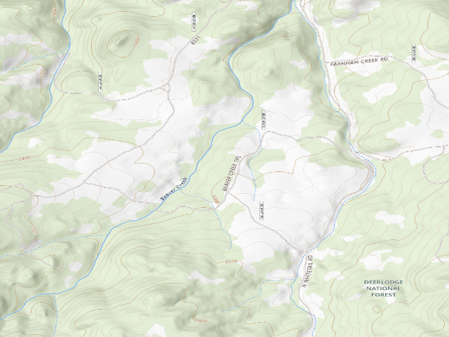 USGS topographic map of USFS dispersed camp — MT #629
