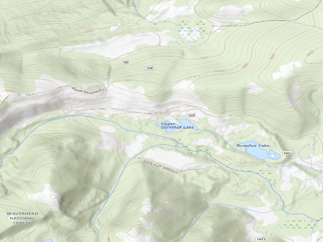 USGS topographic map of USFS dispersed camp — MT #63
