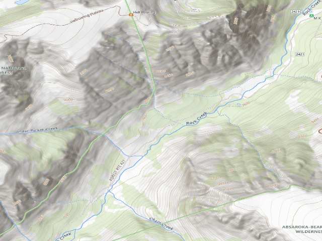 USGS topographic map of USFS dispersed camp — MT #631