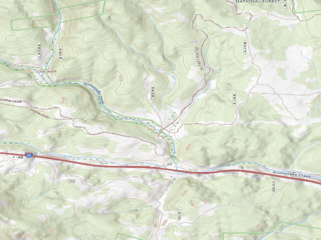 USGS topographic map of USFS dispersed camp — MT #632