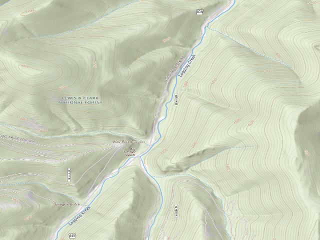 USGS topographic map of USFS dispersed camp — MT #634