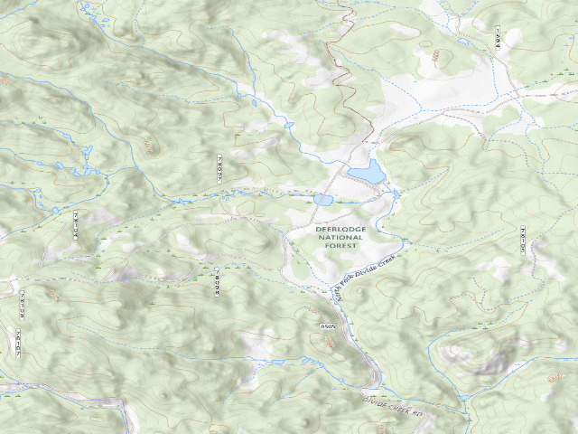 USGS topographic map of USFS dispersed camp — MT #636