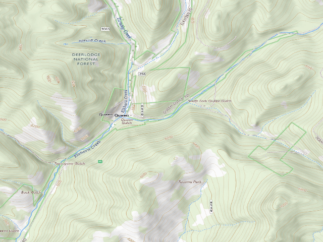 USGS topographic map of USFS dispersed camp — MT #637
