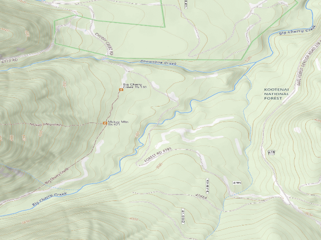 USGS topographic map of USFS dispersed camp — MT #638