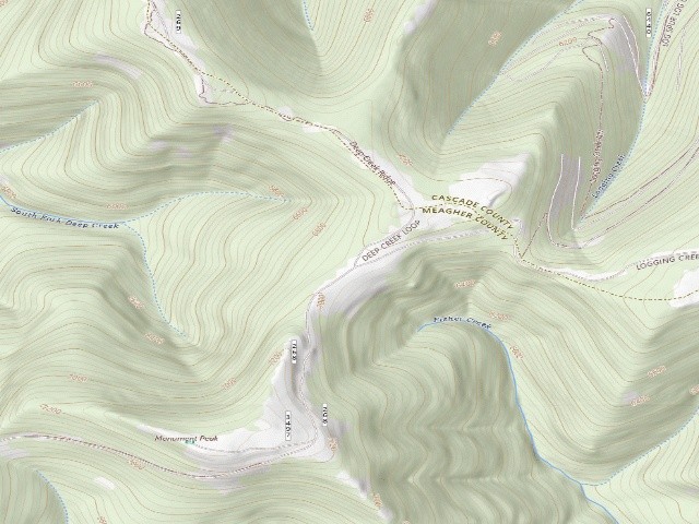 USGS topographic map of USFS dispersed camp — MT #643