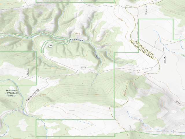 USGS topographic map of USFS dispersed camp — MT #644