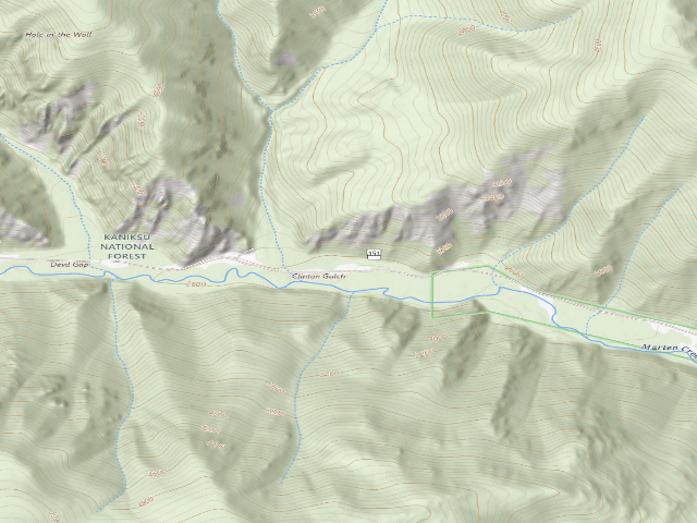 USGS topographic map of USFS dispersed camp — MT #645