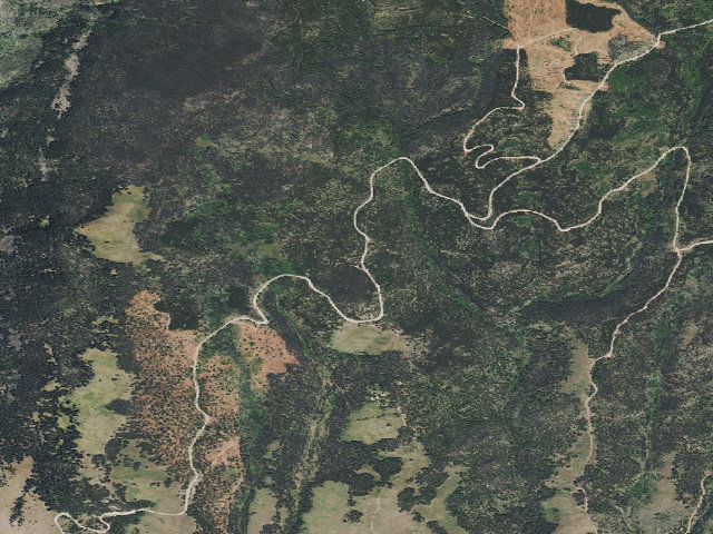 Aerial image of USFS dispersed camp — MT #65