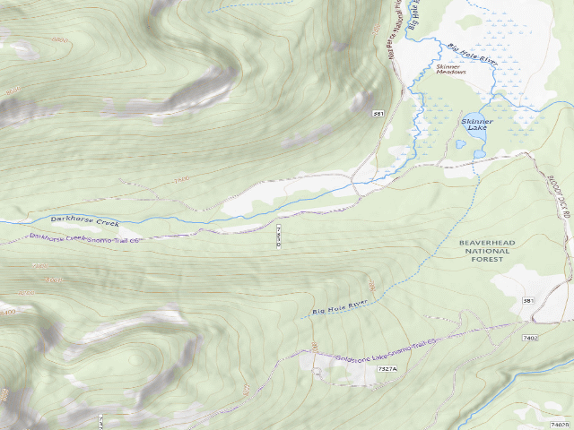 USGS topographic map of USFS dispersed camp — MT #652