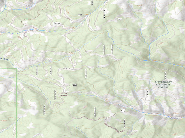 USGS topographic map of USFS dispersed camp — MT #655