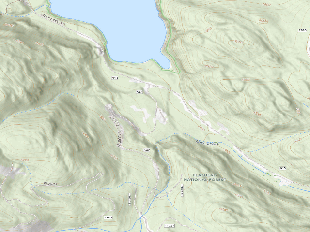 USGS topographic map of USFS dispersed camp — MT #66