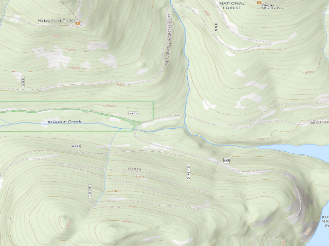 USGS topographic map of USFS dispersed camp — MT #660