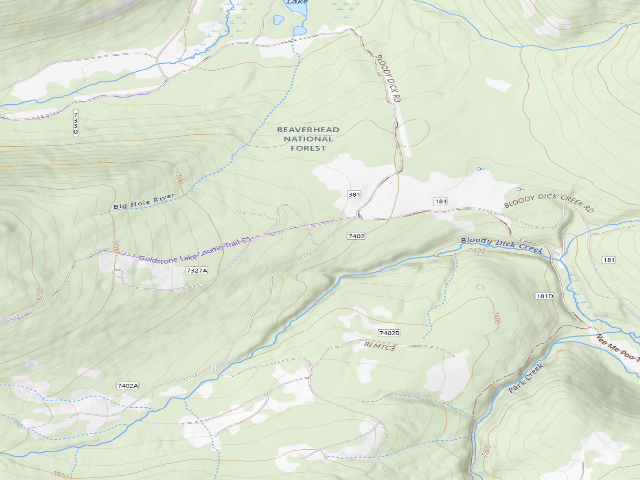 USGS topographic map of USFS dispersed camp — MT #661